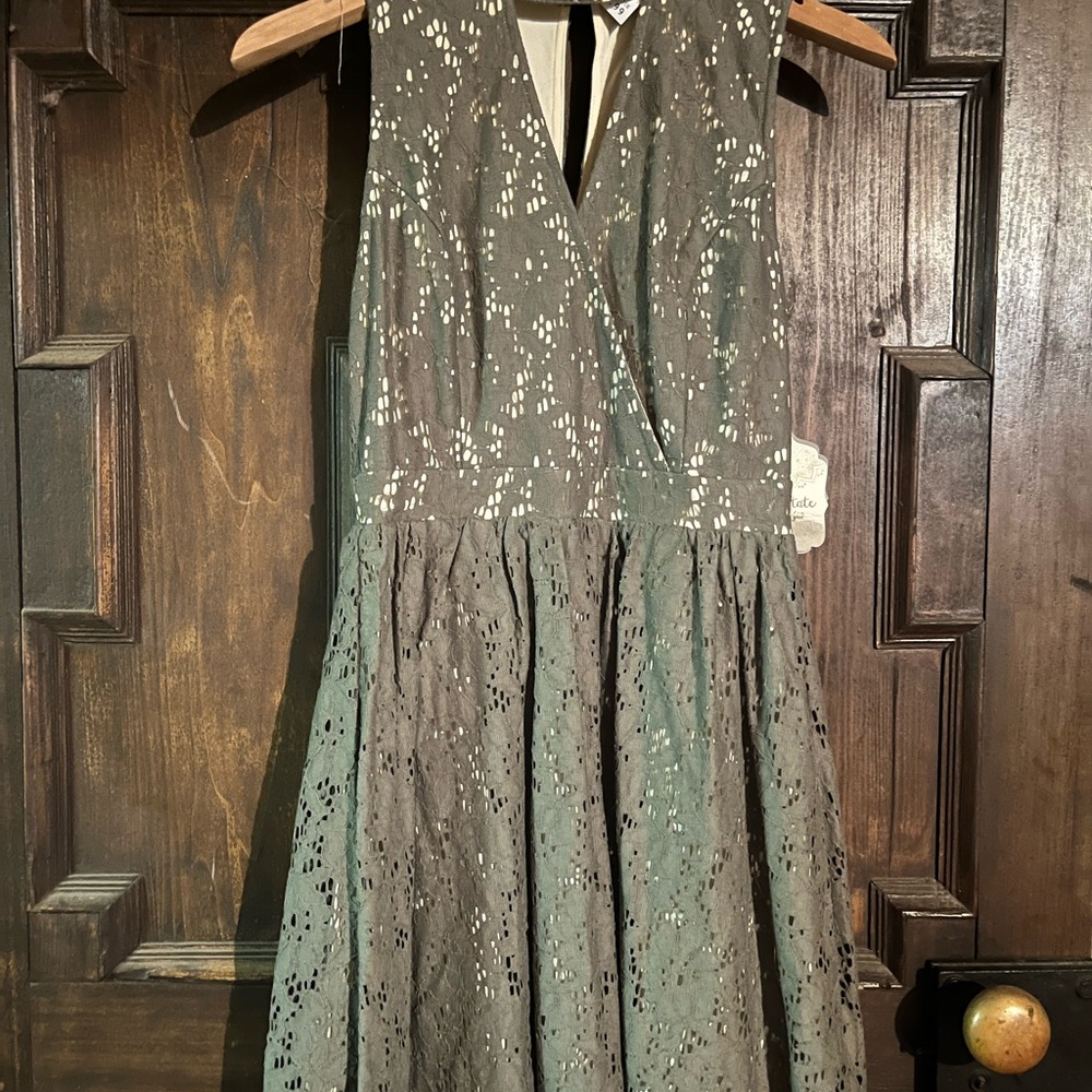 Altar'd State Olive Eyelet Dress